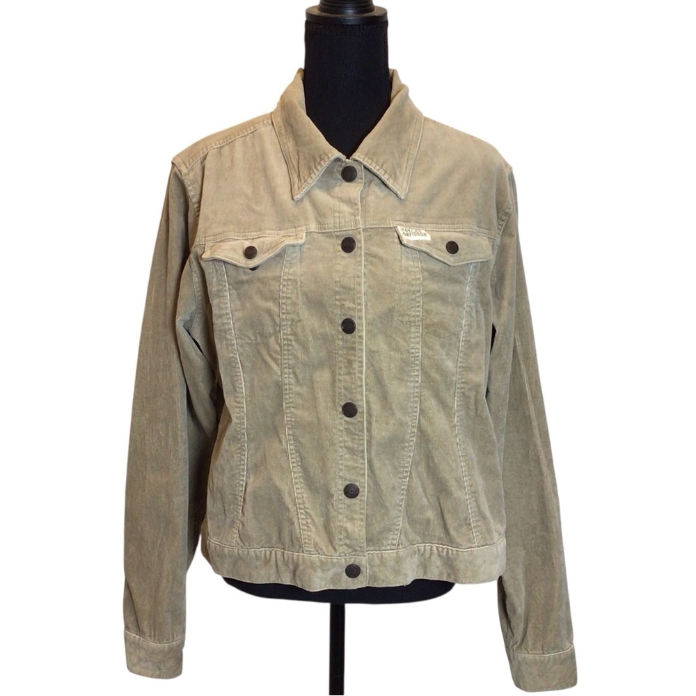 Vintage Harley-Davidson Corduroy Jacket Women’s XL Tan Embroidered Logo 90s